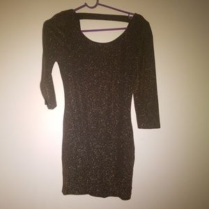Gold glitter strechy dress